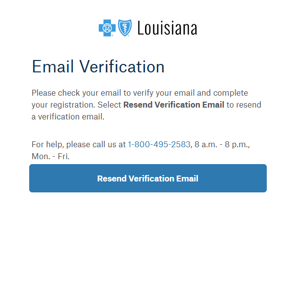 Picture of email verification screen